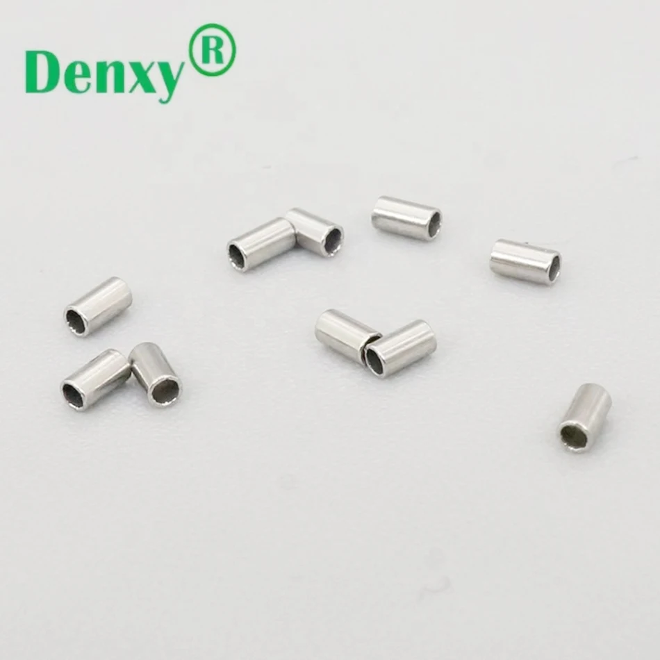 Denxy 50 Stück orthodontische Crimpable Mini Stops Haken-Bracket-Stopper 0,015"/0,019" 2mm RS MEDICO Tube auf Bogendraht Dentalzubehör – Detail 5