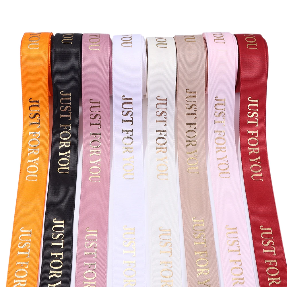 10yards Just For You Printed Polyester Ribbons Wrapping Ribbons For Wedding Party Jewelry Handmade Gift Packaging Decoration