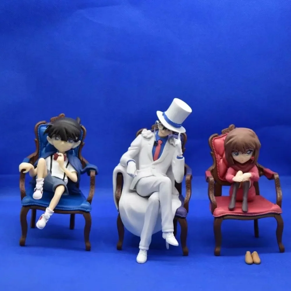 Figura de acción coleccionable de PVC de Anime Detective Conan Edogawa Conan Haibara Ai Kid The Phantom Thief, muñeco de juguete de 11-14 cm
