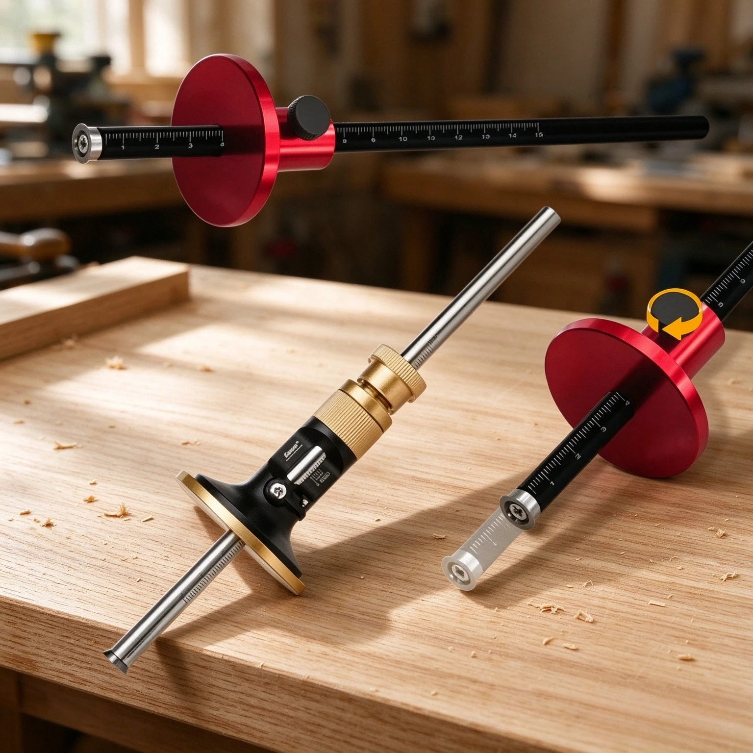 Wheel Marking Gauge - Woodworking Scriber - Wood Marking Tools With Inch & MM Scale - Parallel Line Drawing Mortise Measuring