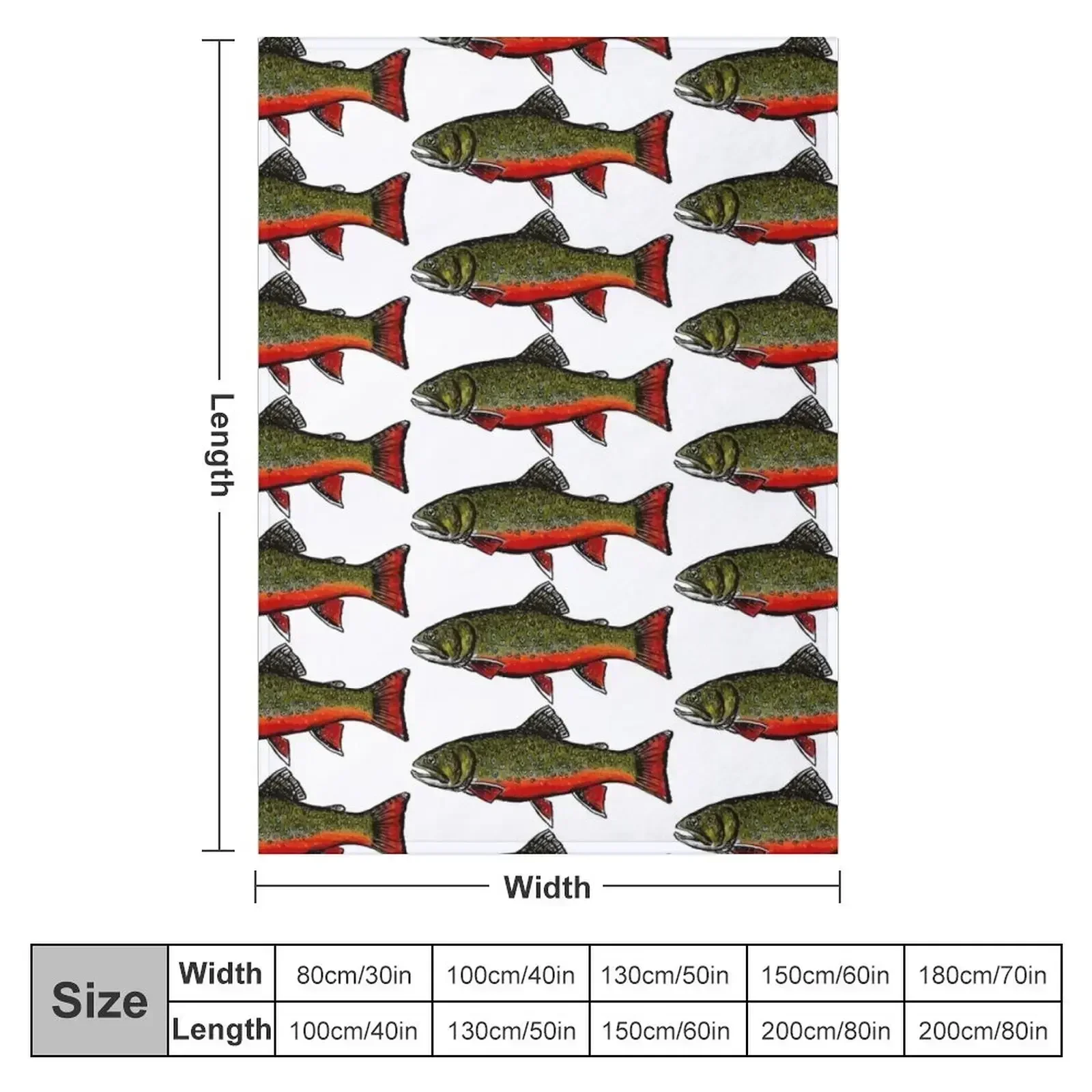 Brook Trout Throw Blanket Personalized Gift Multi-Purpose Blankets