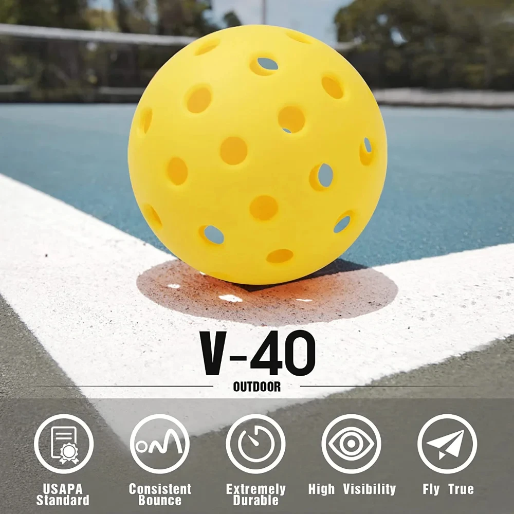 Pickleball 74MM Durable 40 Holes Indoor 12Pcs Pickleballs 26g Indoor for Competition pickleball Packs of Pickleballs