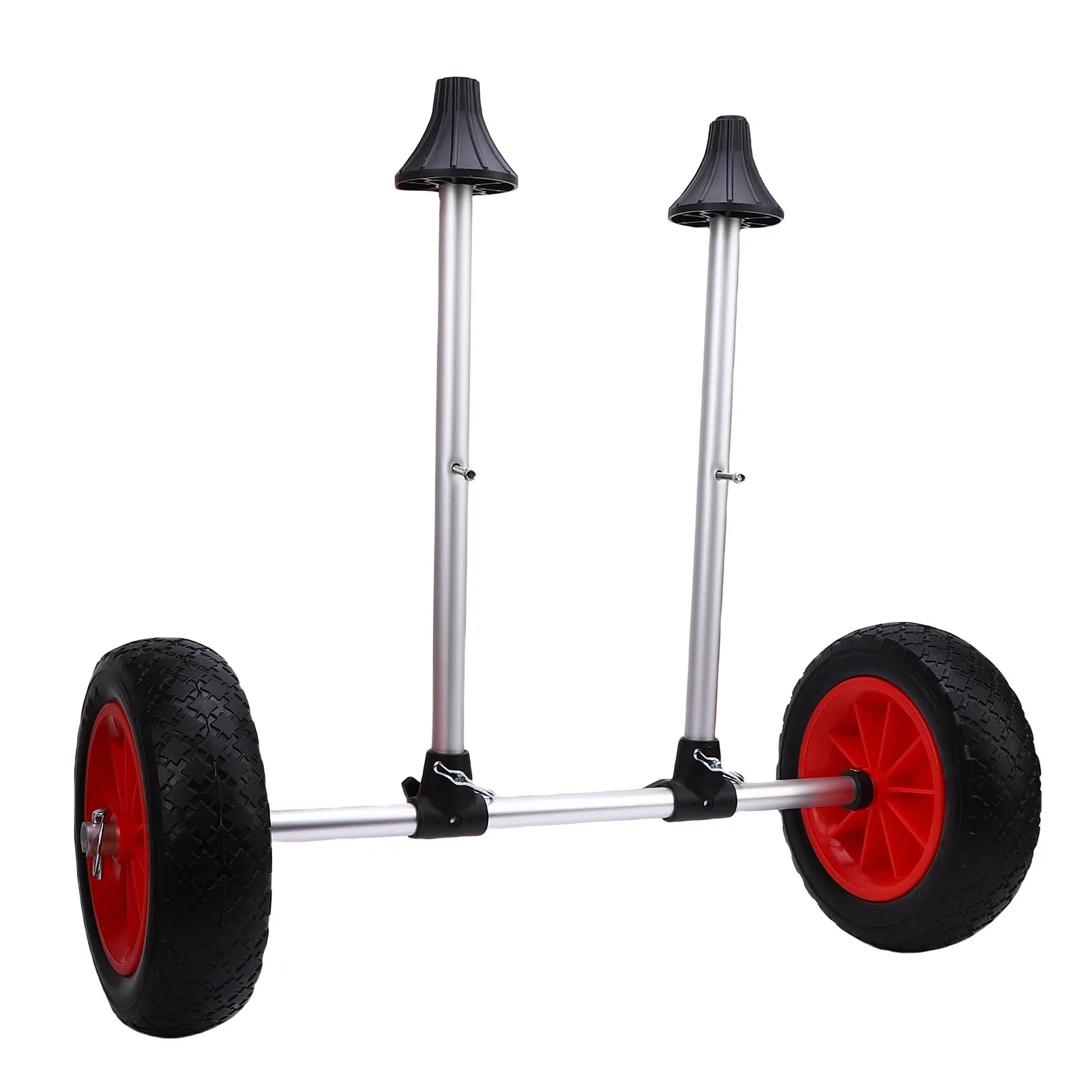 Carro de Kayak de Metal de ancho ajustable con neumáticos sólidos de 10 pulgadas, marco de carrito de Kayak, transportador de canoa plegable, transporte de remolque de barco