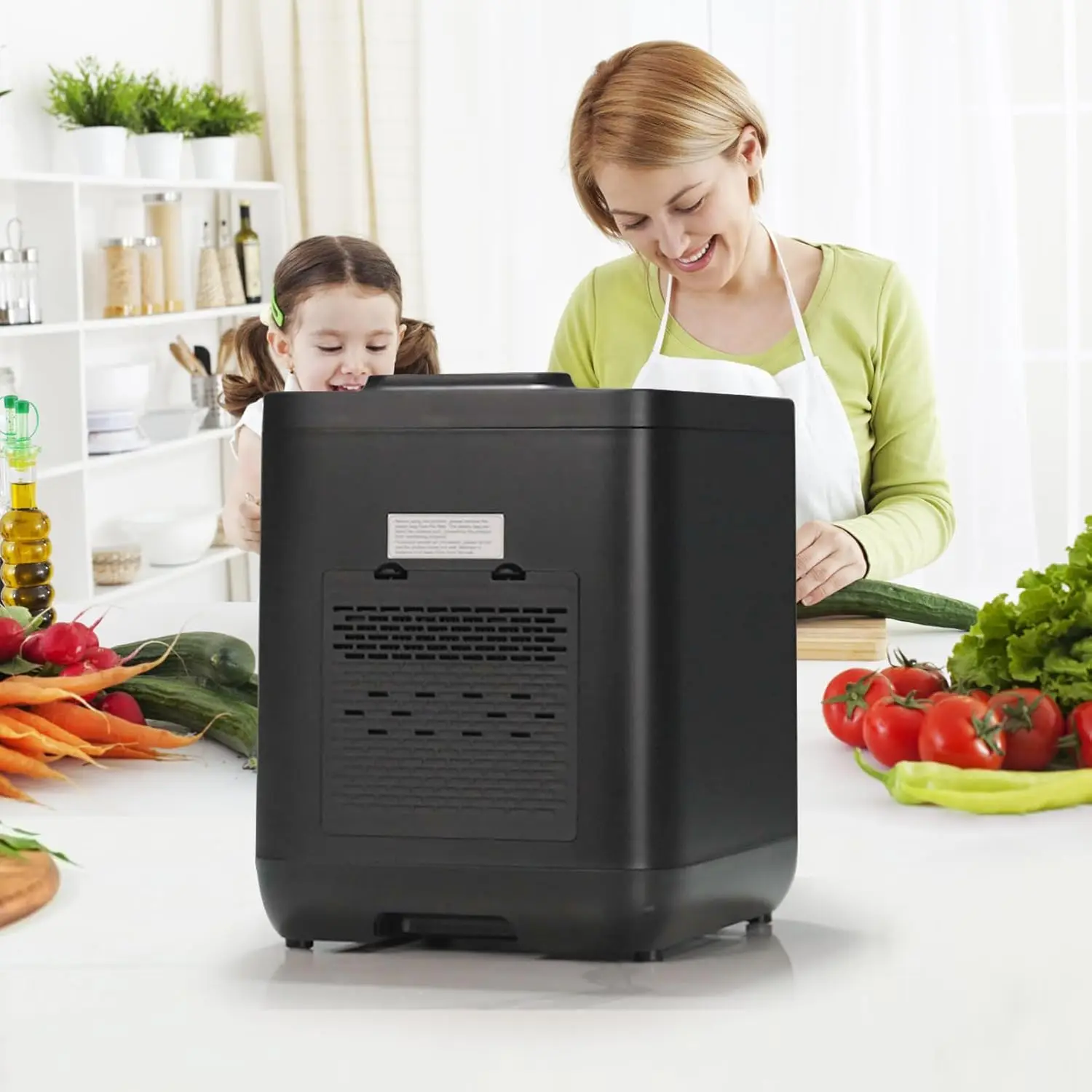 مركب كهربائي، صندوق سماد المطبخ الكهربائي 3.8 لتر مع غطاء بصري، يحول النفايات إلى السماد الجاف، شعبي جديد #4