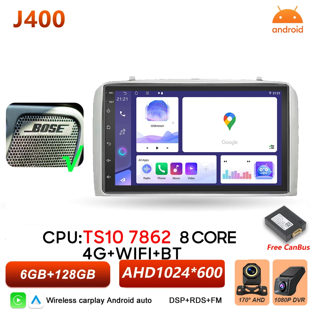 Android 16 Auto autoradio voor Alfa Romeo 147 GT 937 2000-2010 Carplay Multimedia Videospeler Stereo DSP GPS Navigatie BT Wifi