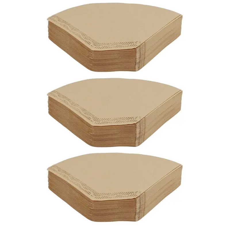 SEWS-300 Pieces Eco-Friendly Unbleached Original Wooden Hand Drip Paper Coffee Brewer 102 Coffee Filter Bag Coffee Maker