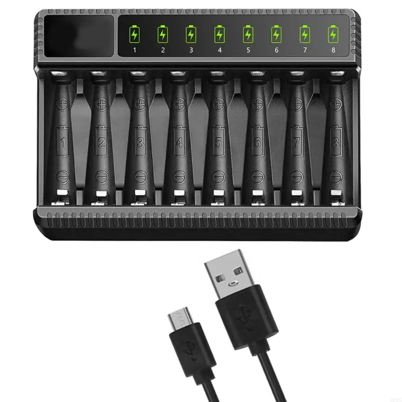 

M2EC 8 Bay AA AAA зарядное устройство с ЖК -дисплеем для батарей NIMH NICD AAA AAA