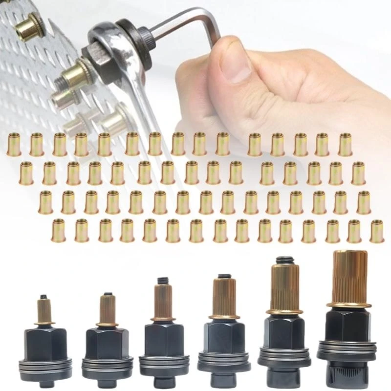 F68E 66pcs Industrial Strength Rivet 3mm to 10mm Carbon Steel Assorted Size Set
