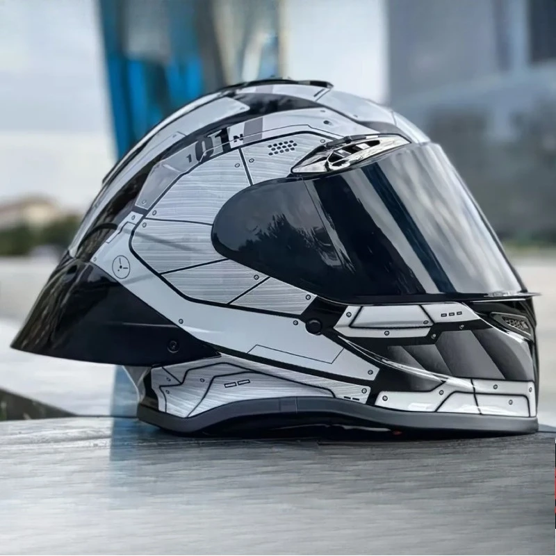 HOT Motorhelm Grote Achtervleugel Dubbele Lens Volledig Gezicht Helm Motocross Helm DOT Goedgekeurd motorhelm