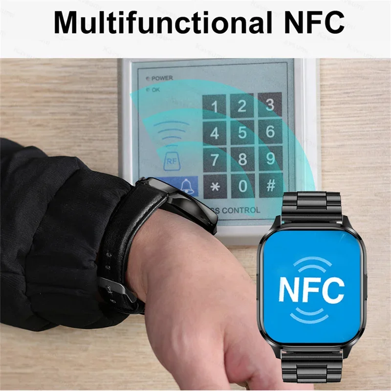 جديد Smartwatch رجل إمرأة AMOLED شاشة بلوتوث دعوة NFC الرياضة الساعات الصحة الرياضة سوار ذكي رجل إمرأة ساعة ذكية 2026
