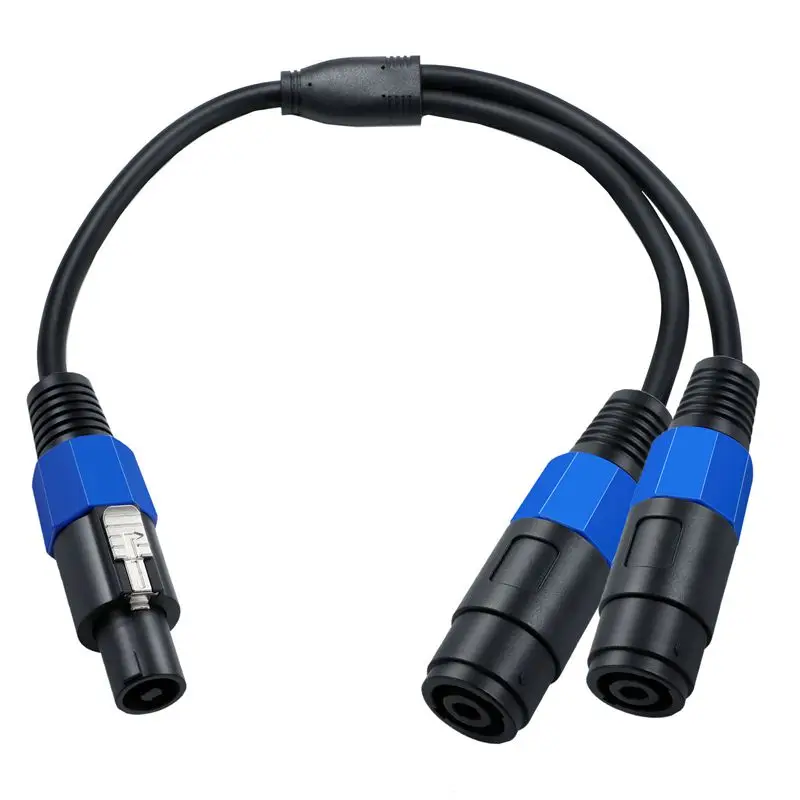 Speakon 1-męski do 2-żeński 1F/2M 8mm kabel głośnikowy, kabel Audio, kabel z głowicą omową, miedziany przewód połączeniowy głośnikowy 0.6 ²