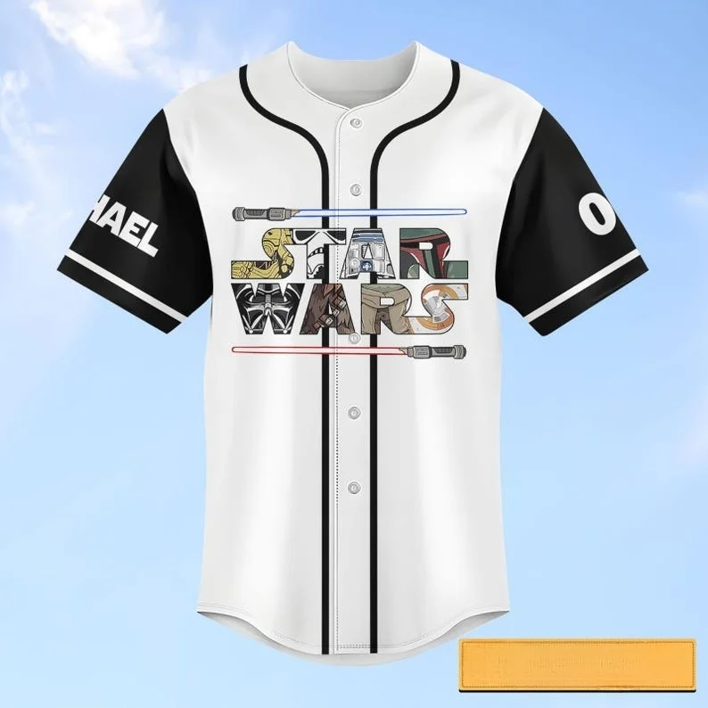 2026 New Star Wars Black Knight Stormtrooper Retro Sketch Baseball Shirt Men's Sports Speed Dry Button Shirt Children's T-shirt view 2