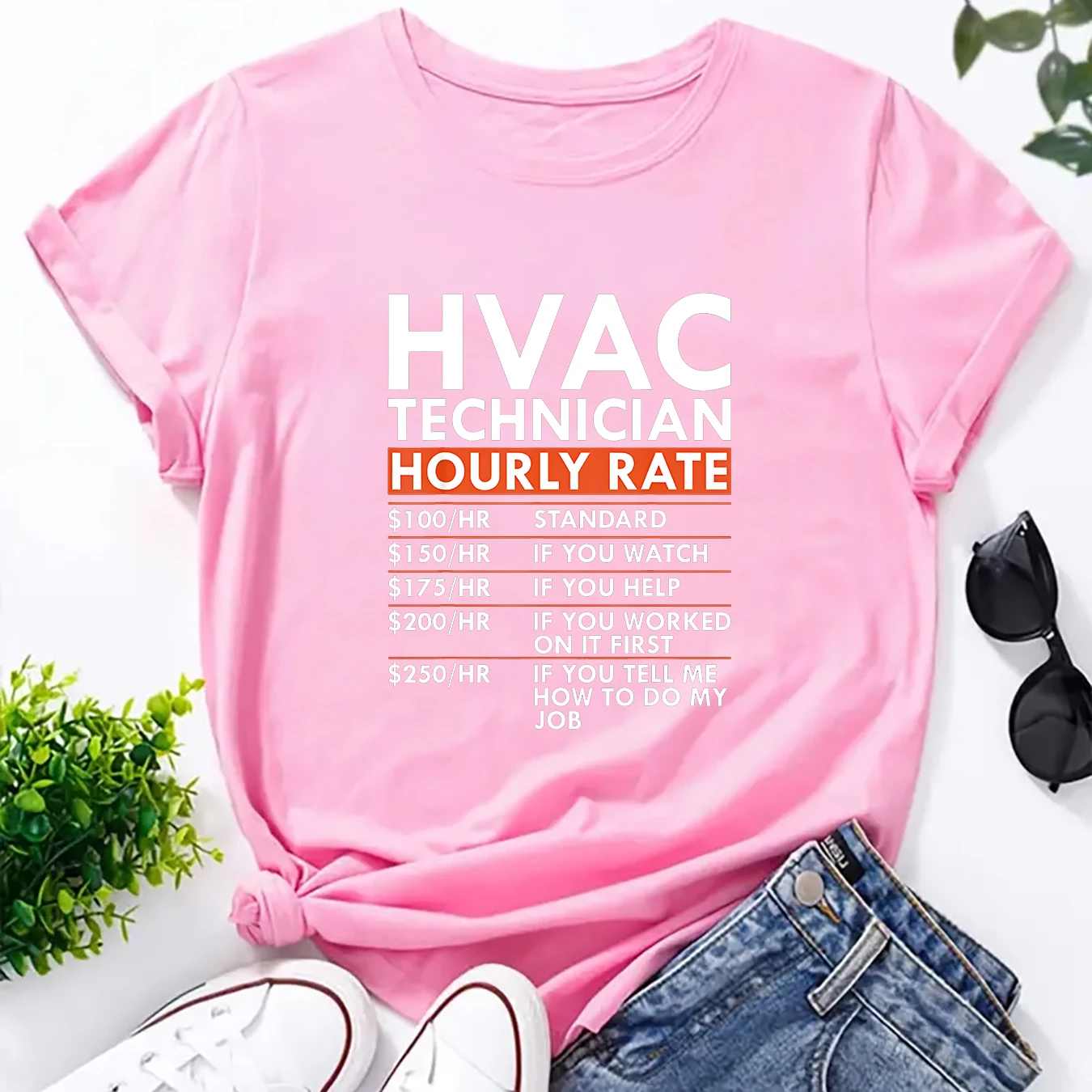 Hvac Technician Printed T-Shirt Women Street Trend Harajuku Summer New T Shirt Casual Round Neck Short Sleeve Tops 2024