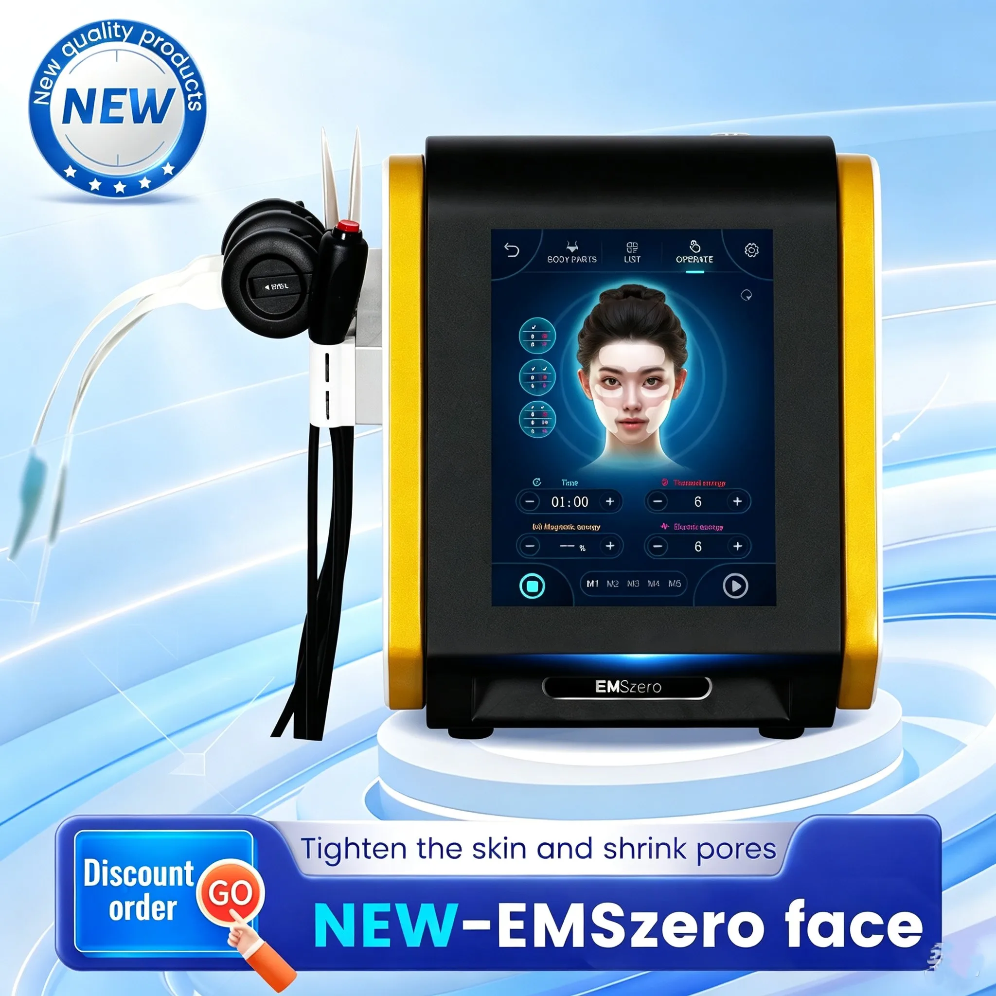 Myoslim EMS Facial Lifting Machine Activate Collagen Anti Wrinkle Skin care Face Sculpting Rejuvenation Beauty Treatment Device
