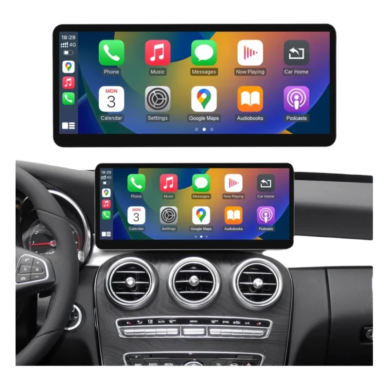 RoadTop DE Kabelloses CarPlay Android Auto Multimedia Linux-Display für Mercedes-Benz C-Klasse W205 GLC V W447 NTG 5.0 2015-2018