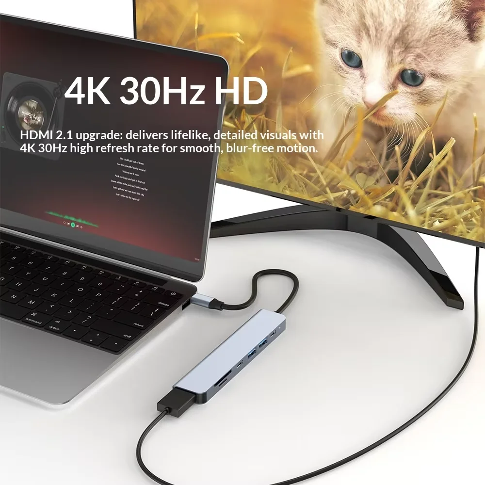 4K HDMI-Compatible USB 3.0 2.0 Type C PD Charging Dock for MacBook iPad Samsung S10 Dex TV Mouse Keyboard U Disk