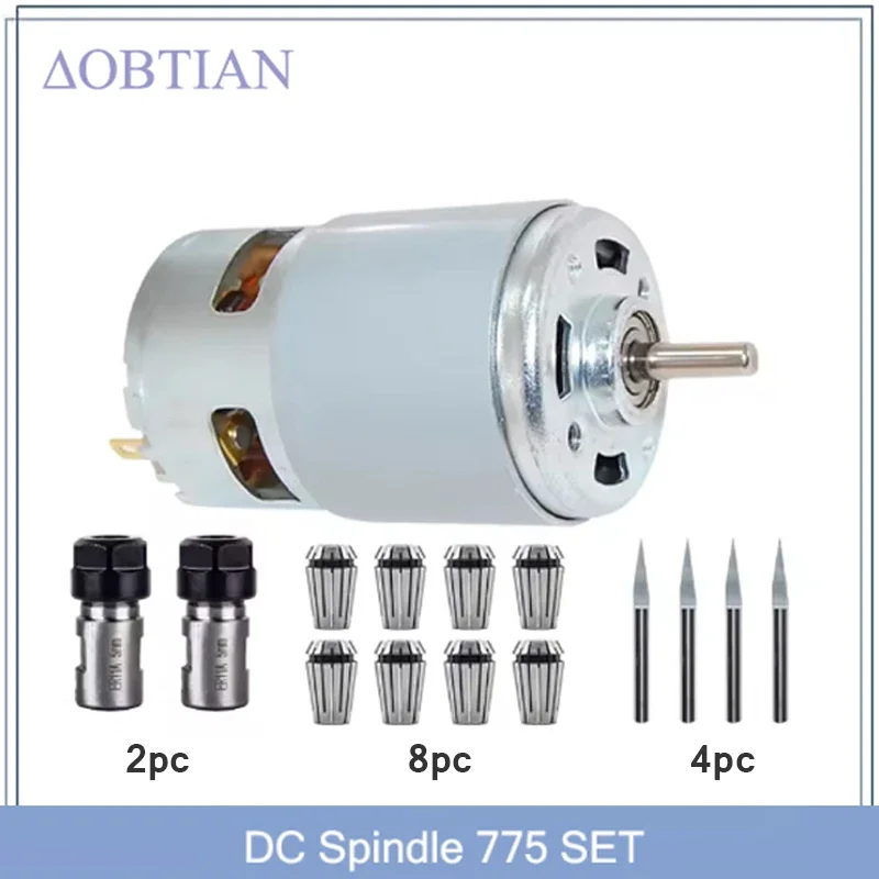 CNC 775 Spindle Motor Woodworking Tools Ball Bearing 20000 rpm Spindle for 3018 Pro Series CNC Engraving Cutting Machine