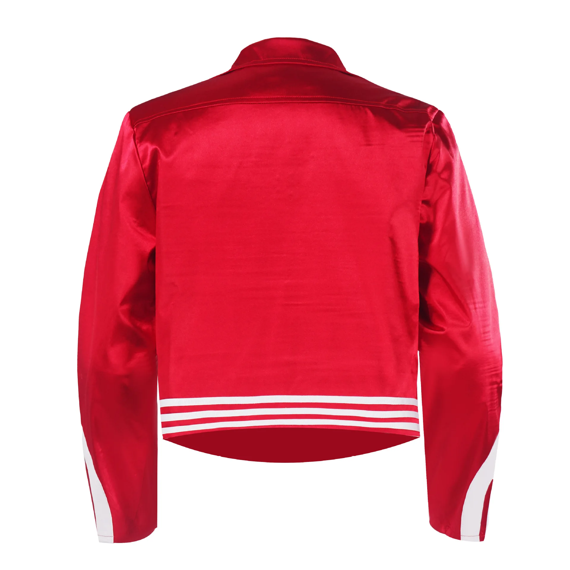 Halloween Costume Cosplay Retro Spicy Girl Jacket Red Shiny Collar Coat Women's Fashion Bright Color Block Party Dress