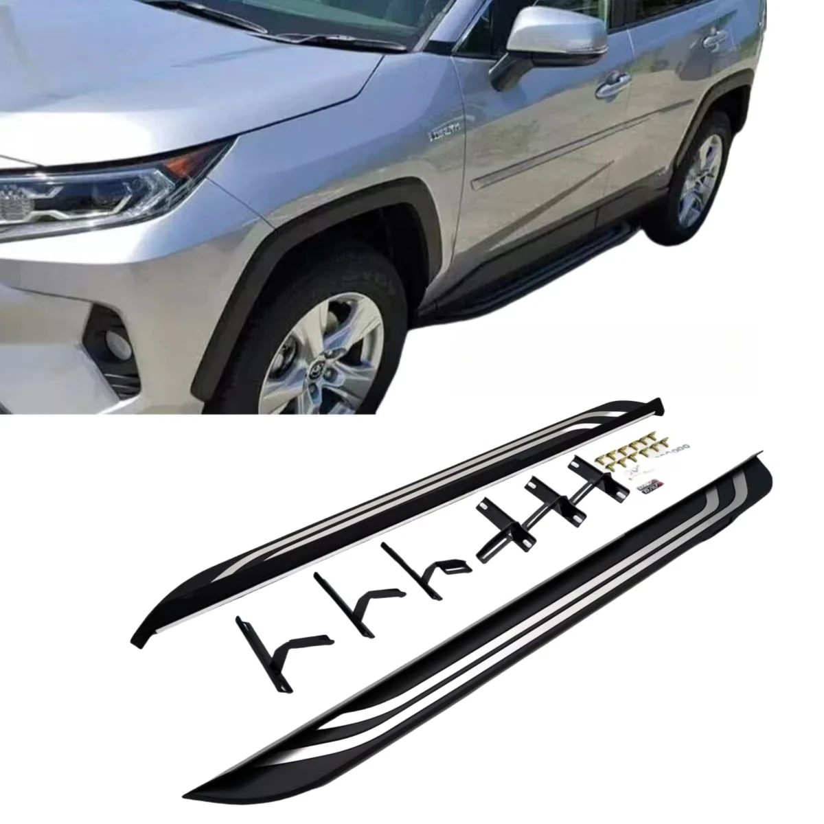 

Side Steps Side Bars Nerf Bars Running Boards Fits for RAV4 2019+