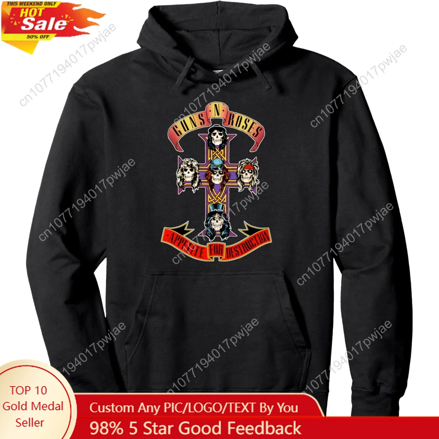 

Guns N' Roses Logo Cross Pullover Hoodie