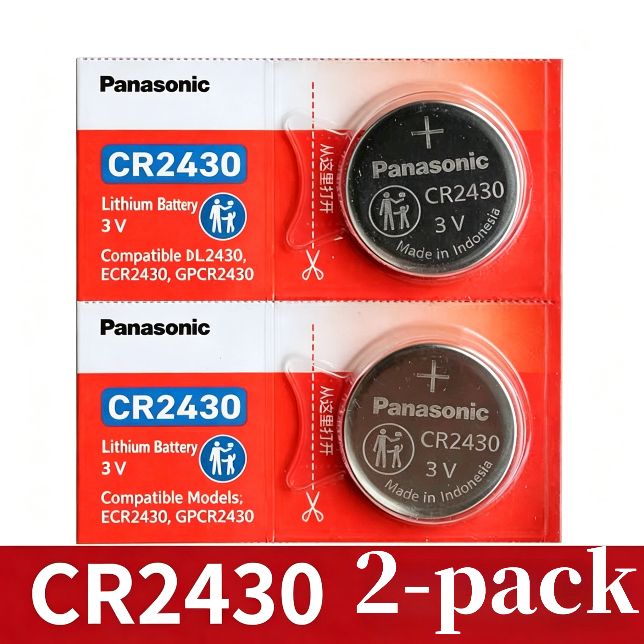 2-10 Stück 100% Original Panasonic CR2430 3V Lithium-Batterie für Uhr, Taschenrechner, Fernbedienung, Autoschlüssel, Knopfzellenbatterien