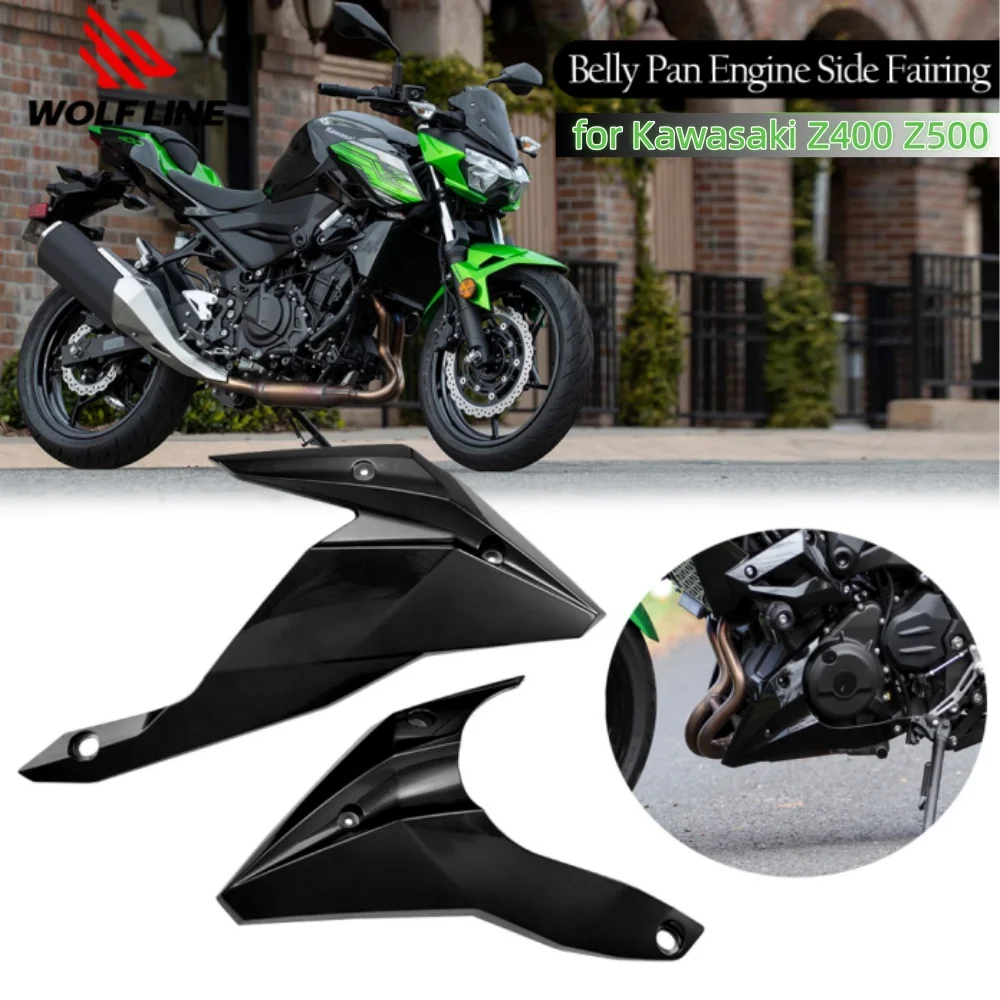 

Wolfline Z400 Motorcycle Belly Pan Cover for Kawasaki Z400 2018-2023 2019 Z500 2024-2025 Lower Engine Skid Plate Guard Protector