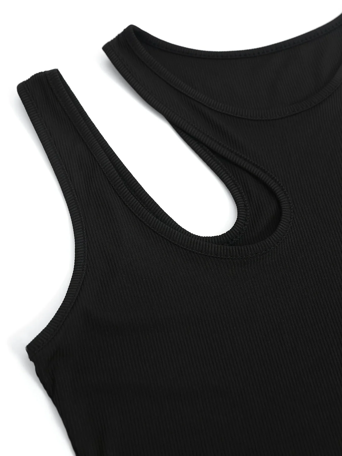 Asymmetrical Ribbed Crop Tank Top, Y2K Sleeveless Tank Top ForSummer, women\'s Clothing