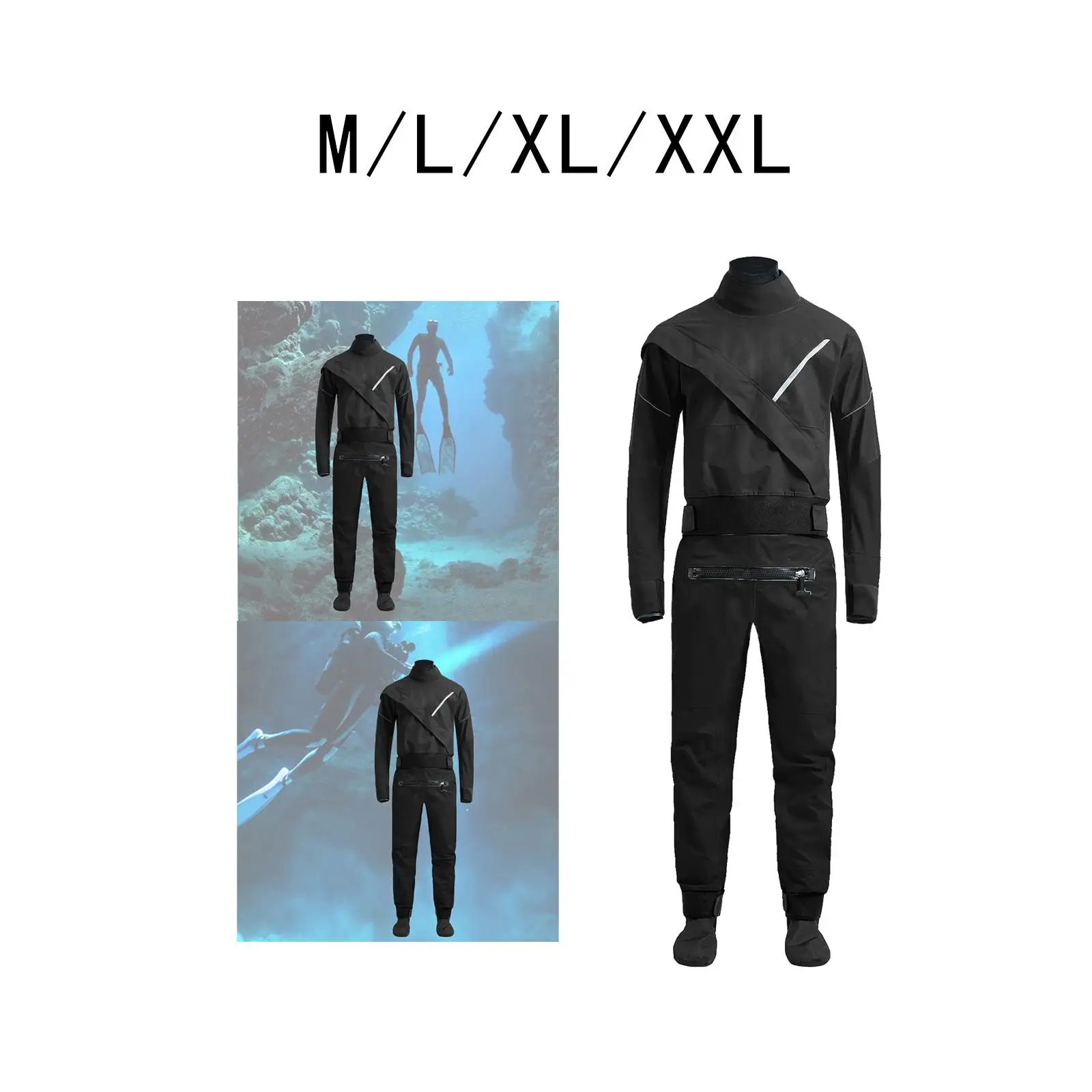 Traje seco impermeable para hombre Traje de buceo seco Ropa hermética con cremallera resistente al agua