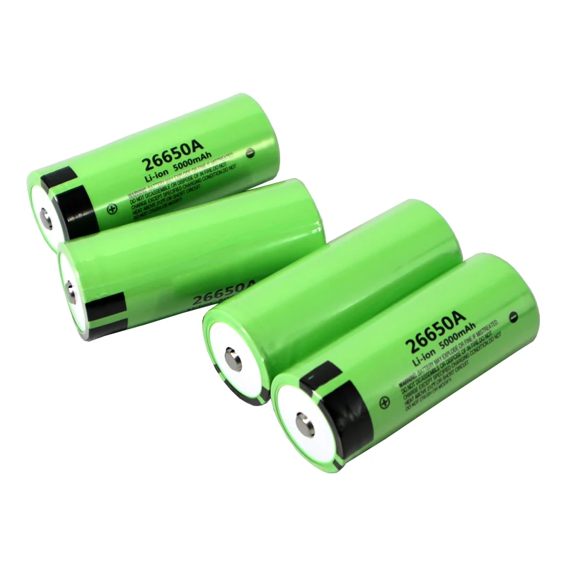 26650A 5000mAh 20A 3.7V Bateria de lítio recarregável adequada pontiaguda (SEM PCB) para lanterna