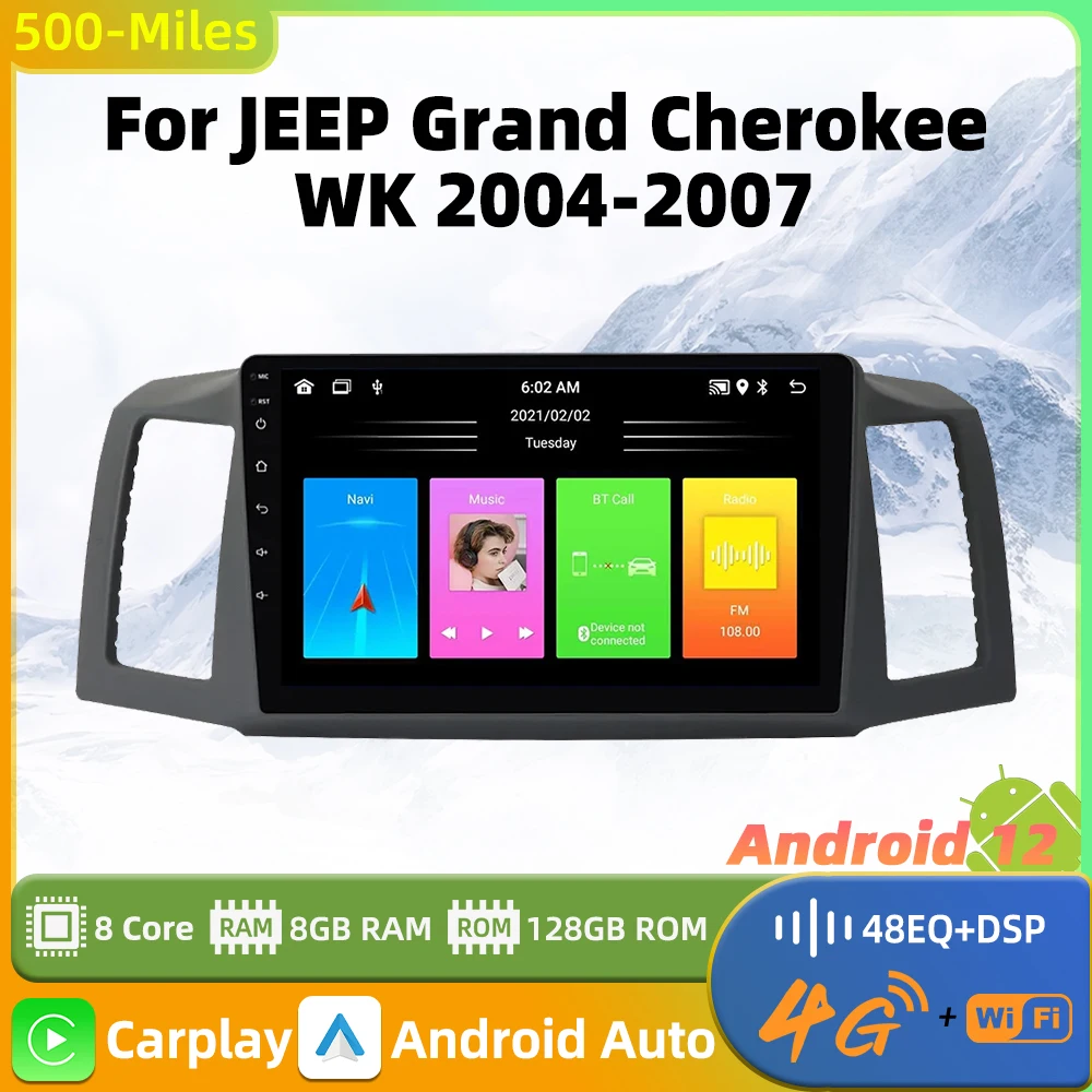 

2 Din Android Multimedia for JEEP Grand Cherokee WK 2004 - 2007 Car Radio Stereo Carplay Auto GPS Navigation Head Unit Autoradio