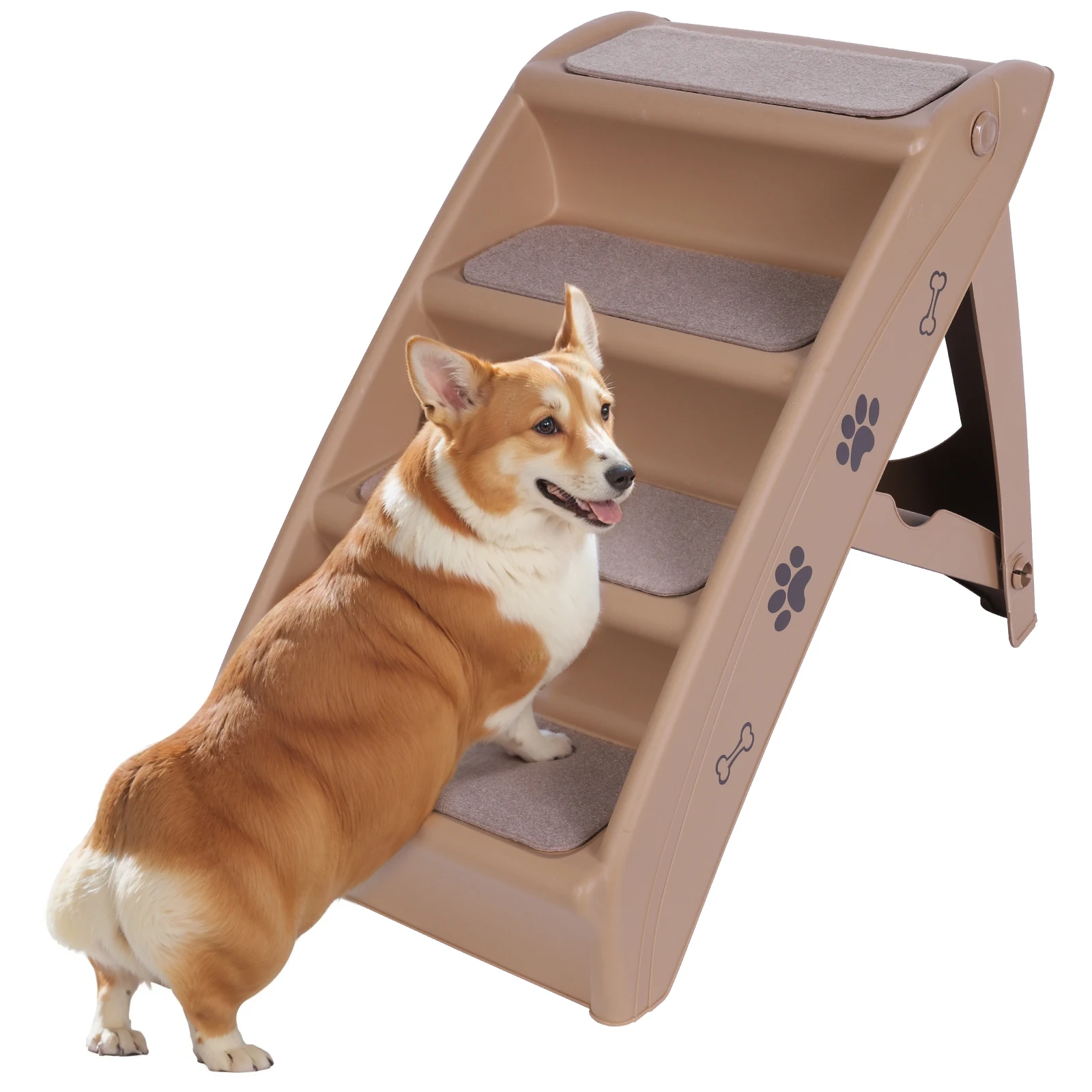 

4-Step Pet Dog Stairs Foldable Cat and Dog Steps Non-Slip Dog Stairs Ramp Sofa Ladder Pet Furniture for Small Pet Dogs Cats