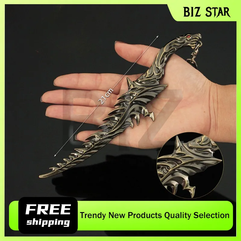 21 سنتيمتر/8.27in Eldenn لعبة الأجهزة الطرفية الموت خنجر نموذج معدني سكين صغير لعبة الدعائم سبيكة البندول الحلي مجموعات العرض #1