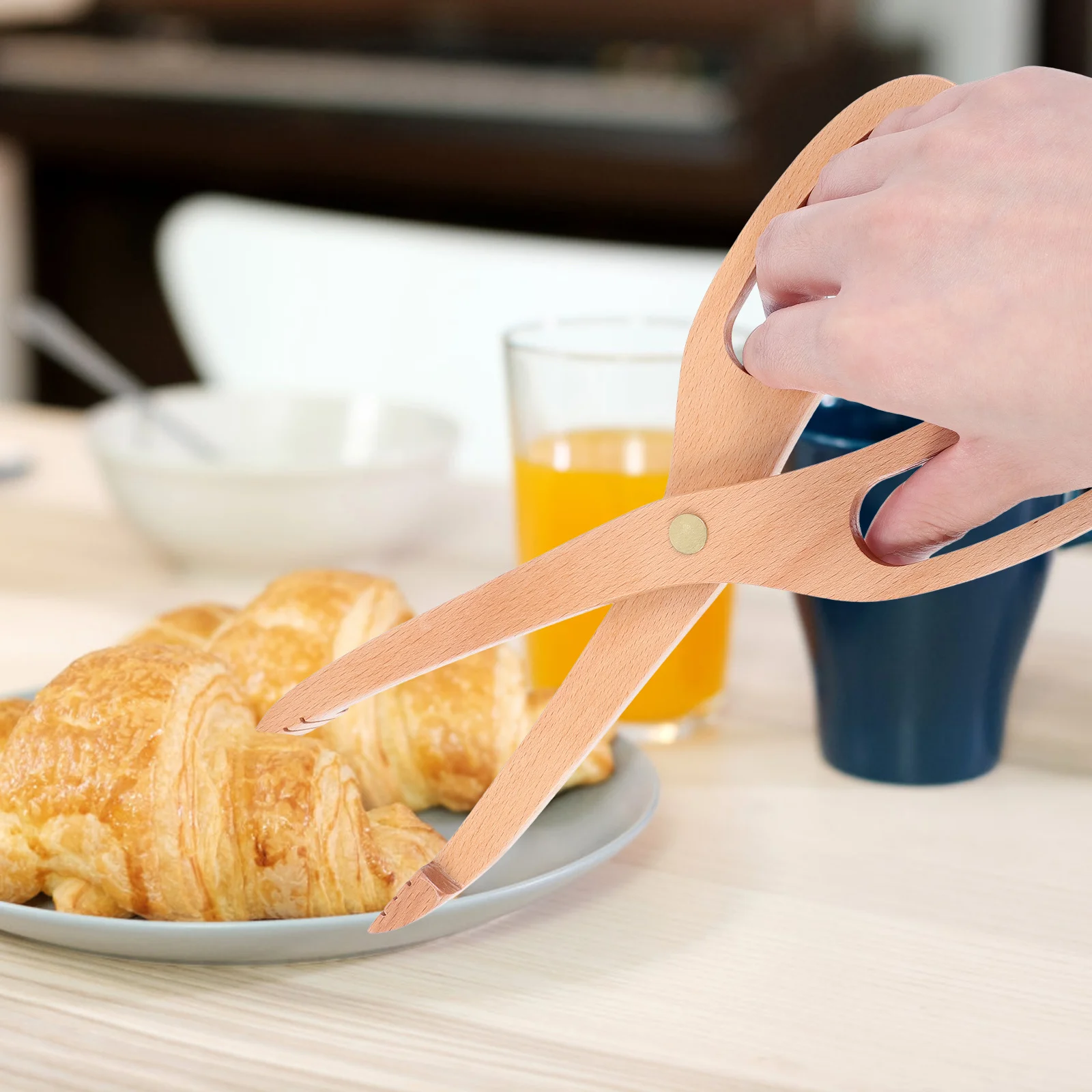 

Wood Kitchen Tong Bread Clamp Practical Non-Slip Barbecue Clip Food Serving Clip Buffet Tong Cooking Tool Buffet Food Tongs