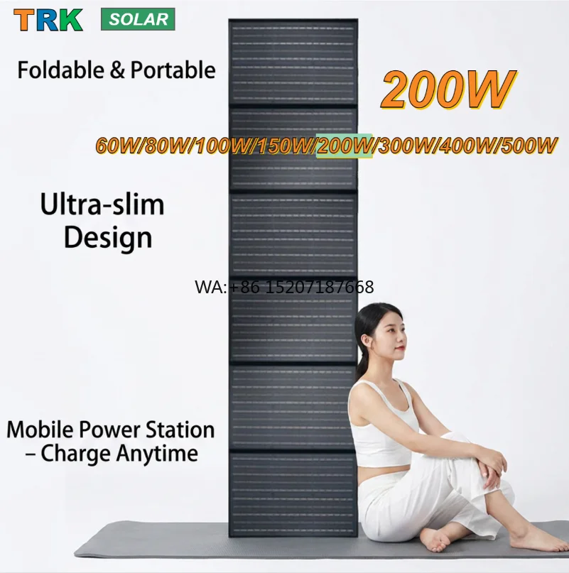 Compatible with Jackery EcoFlow Bluetti Power Station 200W Foldable Solar Panel ETFE Monocrystalline IP68 Waterproof XT60 MC4