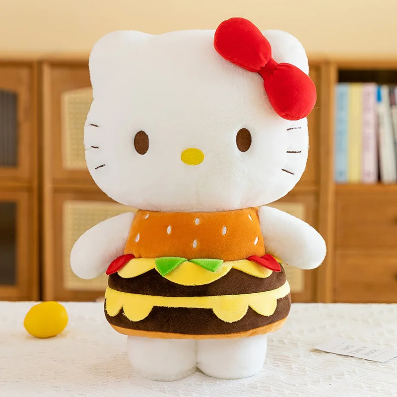 Hello Kitty juguete de peluche estilo hamburguesa lindo animal relleno niños cumpleaños regalo de Navidad para niños al por mayor perfecto para fiesta