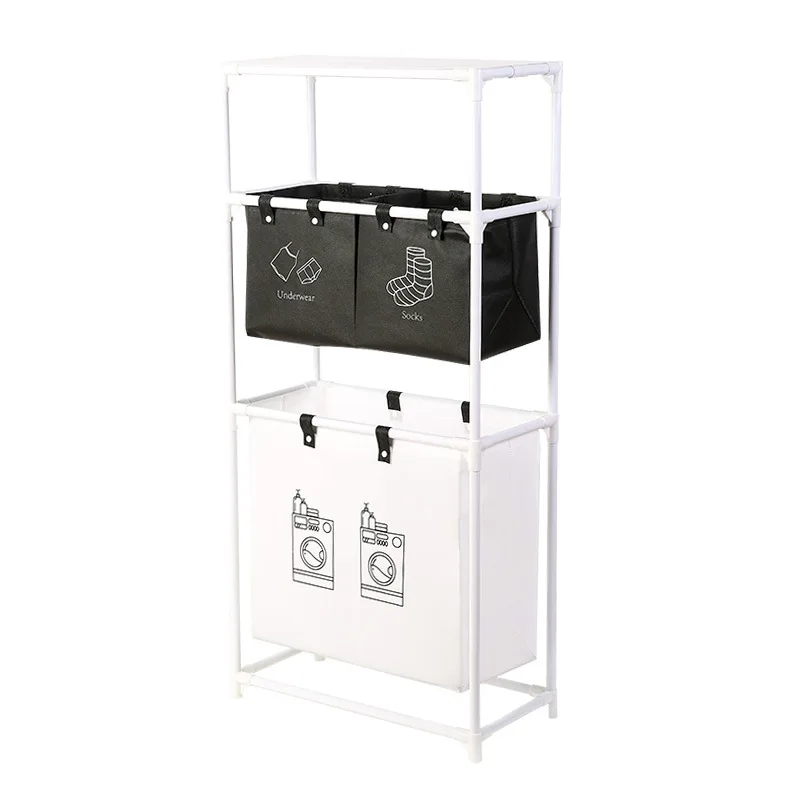 

Foldable Multi-layer Dirty Laundry Basket Grid Organizer Hamper Waterproof Home Bedroom Balcony Storage Rack Dirty Cloth Basket