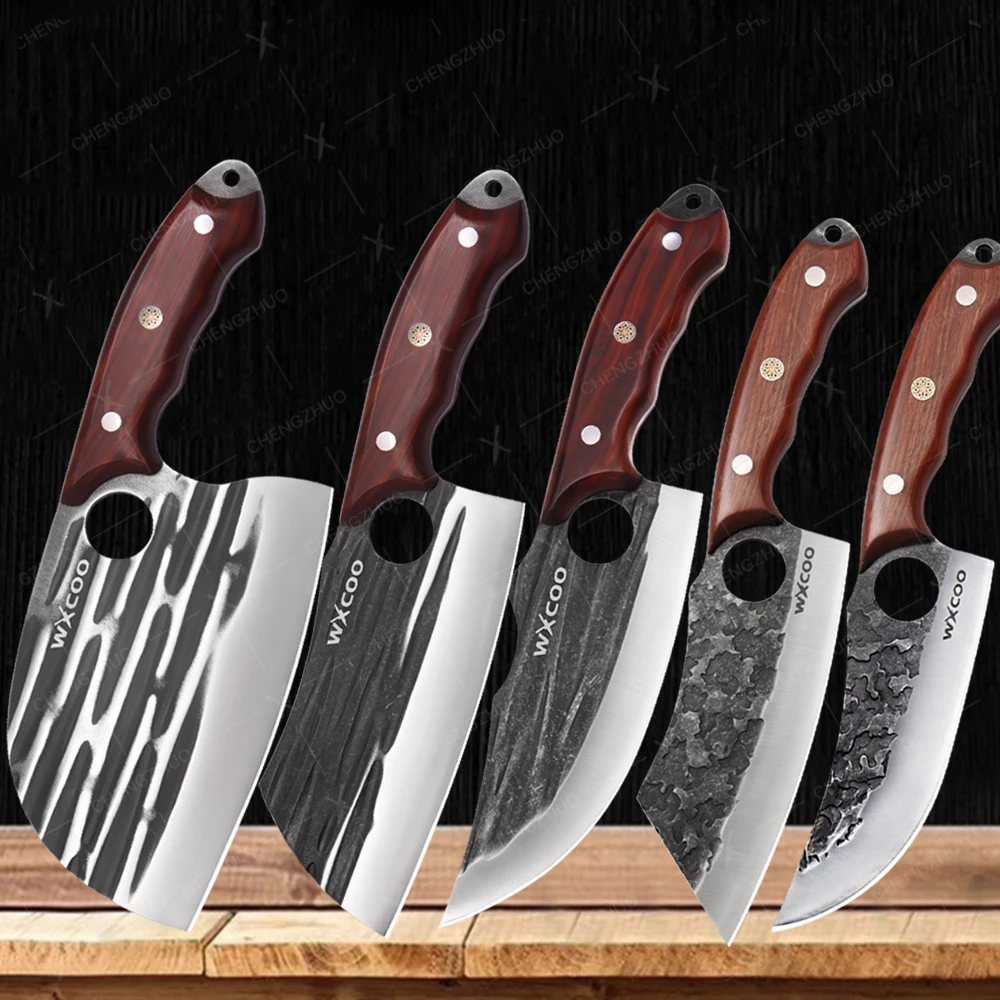 

Wooden Handle Butcher Boning Knife Kitchen Knives Stainless Steel Chef Knife Utility Knife Slicing Fish Vegetables Cleaver Meat