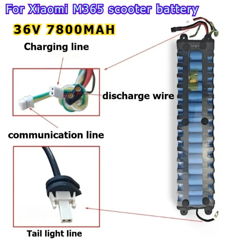 

36V 7800mAh 18650 10S3P Lithium Li-ion Battery Pack for Xiaomi M365 Electric Scooter with NE1003-H Cell Communication Interface