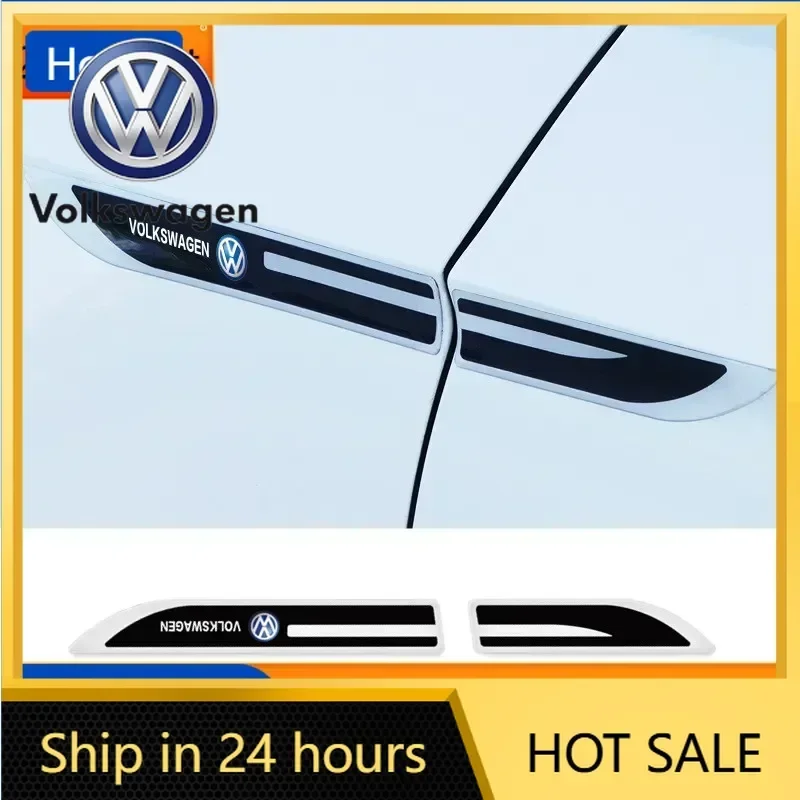 

VW New New 2pcs Epoxy Sticker Car Fender Side Wing Emblem Badge Sticker For VW Volkswagen Polo Jetta Golf Passat Tiguan Touran