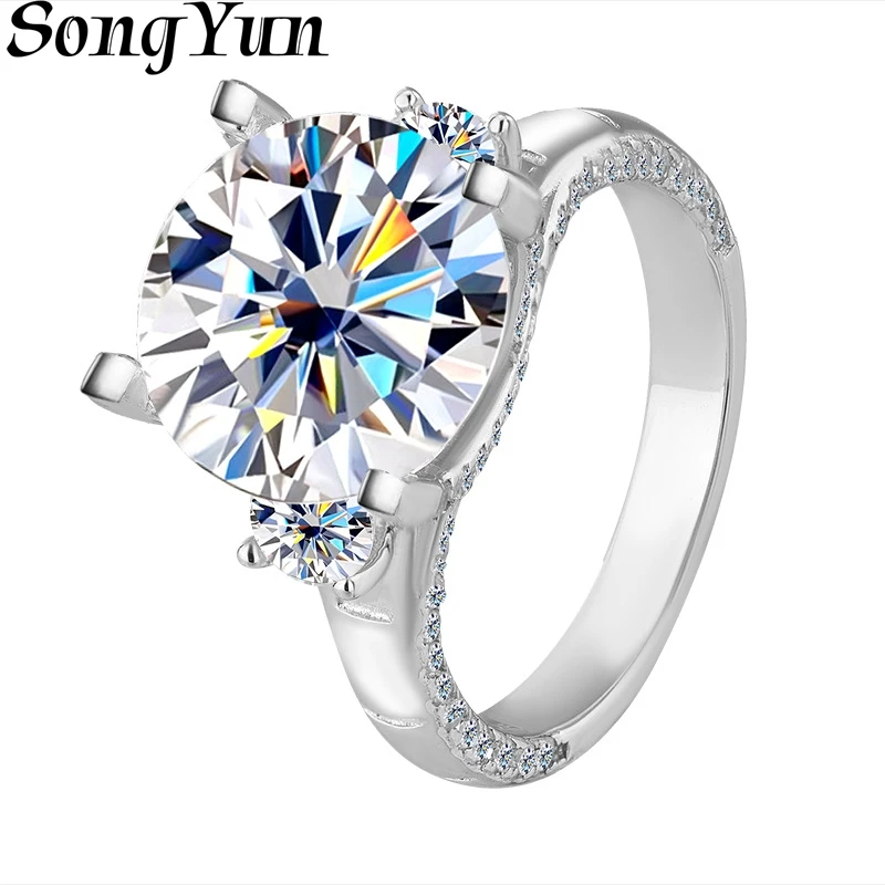 SONGYUN Designer Jewelry 925 Sterling Silver Ring VVS Moissanite Graduation Ring for Wife 18K Real Gold Plated MST Patent Rings