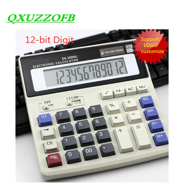 Calculadora de dígitos de 12 bits, batería de moneda AA de doble potencia, multifunción, Simple, pantalla LCD, calculadora, oficina, escuela,