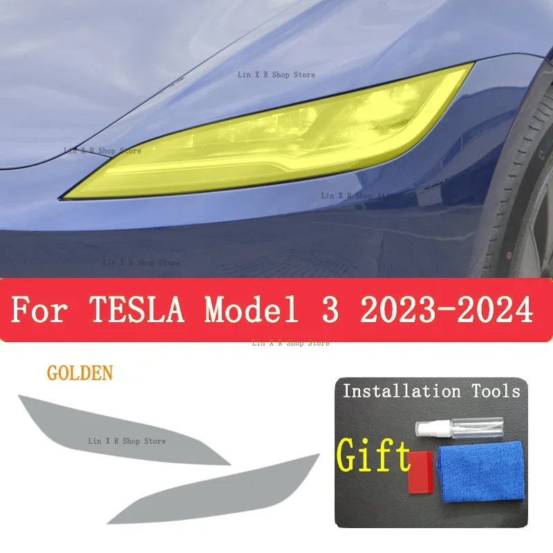 

Защитная пленка из ТПУ для TESLA Model 3 2023 2024, внешняя пленка для фар автомобиля, защита от царапин, наклейка для ремонта передних фар, аксессуары PPF