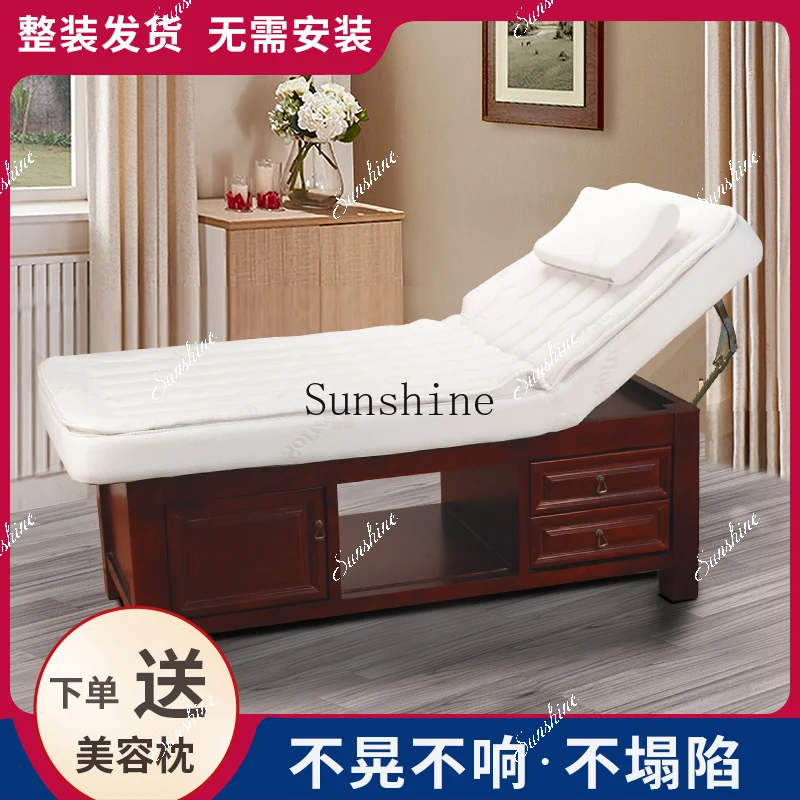 Beauty solid wood latex massage bed strong lifting eyelash bed high-end  FT