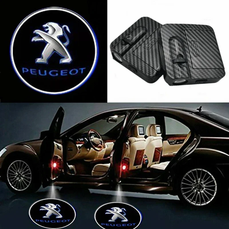 Car door with LED projector car sign blackout light accesorios For Peugeot 308 206 207 407 607 108 208 308 508 608 107 BB1 HX1