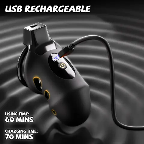 KUSHOR APP Control Vibrating Chastity Cage Cock Cage Devices with 10 Vibrations Penis Bondage Lock BDSM Adult Sex Toys for Men