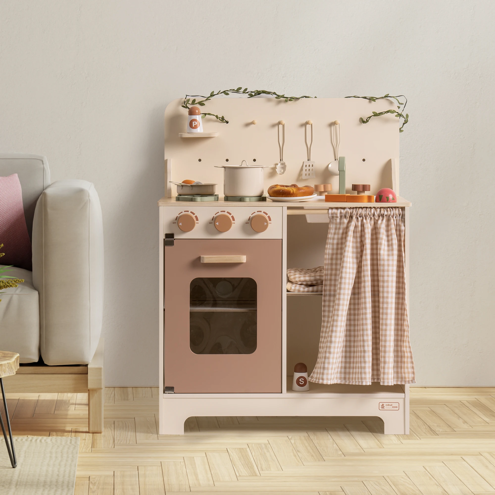 

Stylish Cream Modern Kitchen Playset for Kids, Great Gift for Boys&Girls