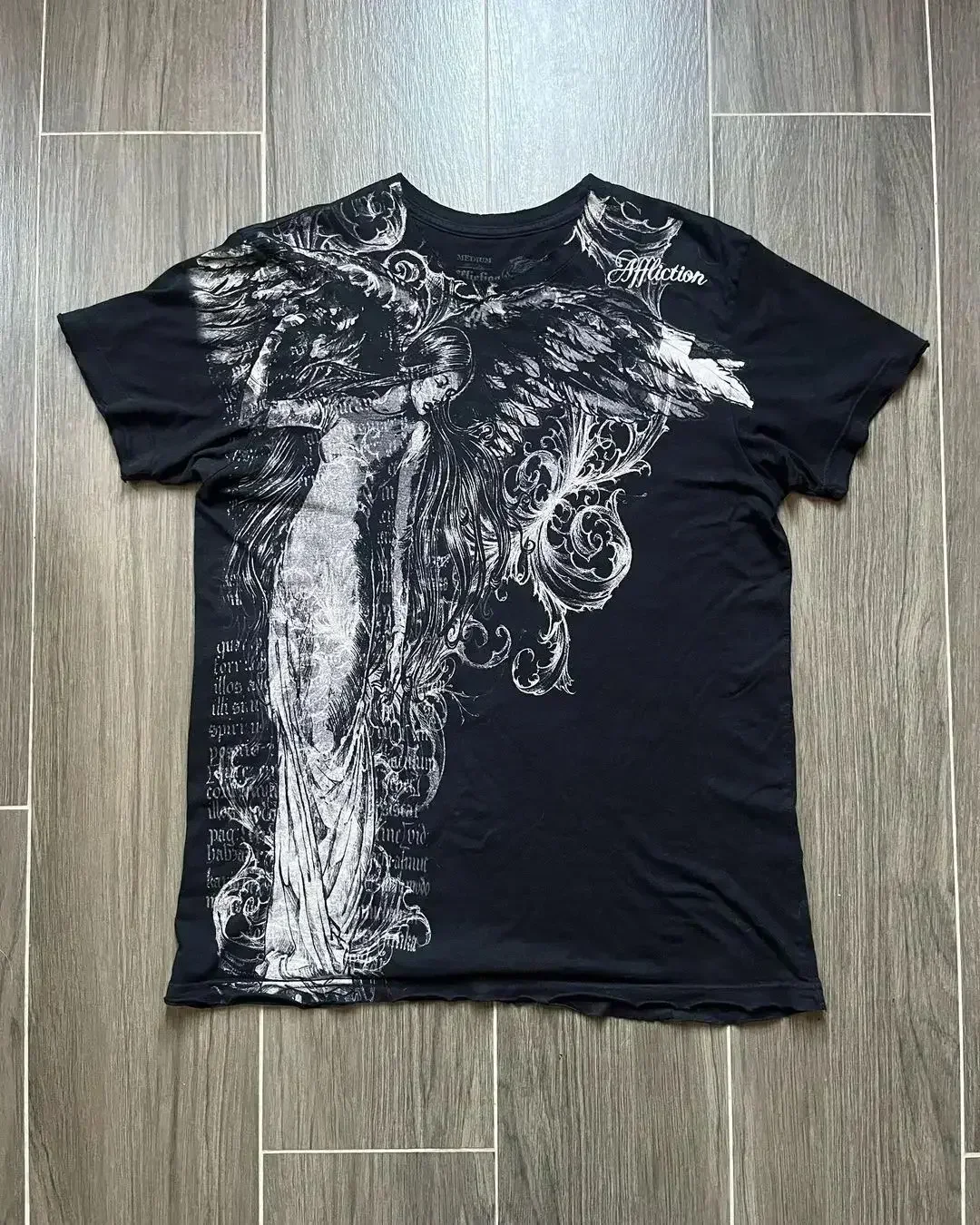 Y2K Affliction Style Streetwear T-Shirt Gothic Skull Cross Print Trendige Grafik-T-Shirts