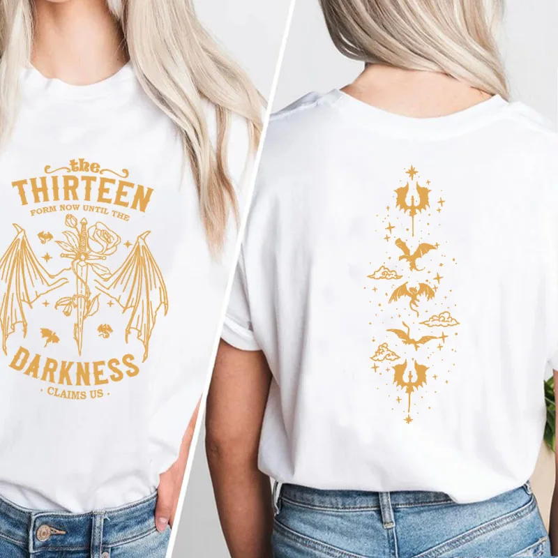 The Thirteen Throne of Glass T Shirt for Women Men Cotton Short Sleeve Acotar Bookish T-shirt Round Neck Darkness Claims Us Tee