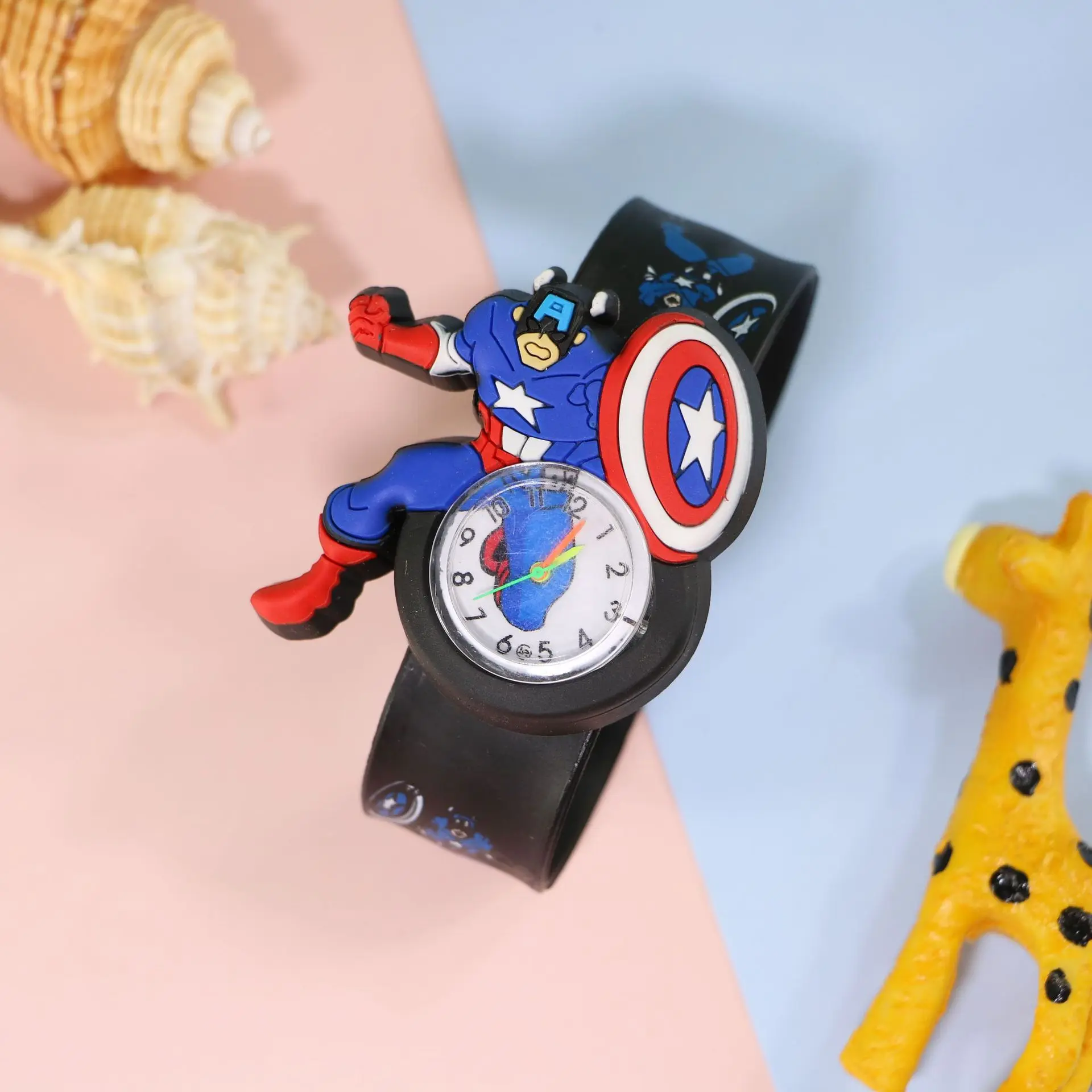 Disney Spiderman Car Story Children's Watch Silicone Strap Wristwatch Waterproof Cartoon Anime Color Ring Toy Clock Relogio