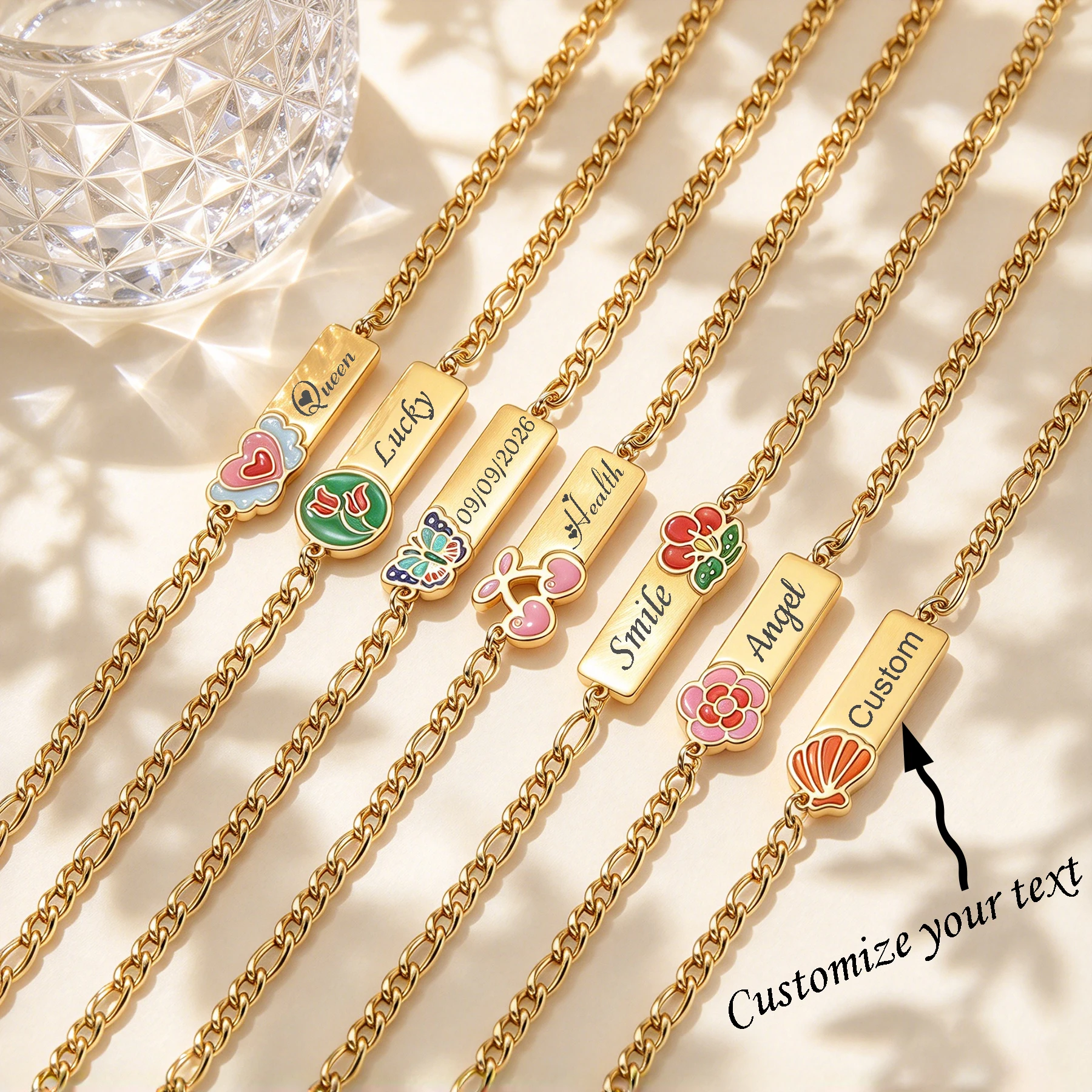 Sweet Lovely Custom Engraved Name Bracelet for Children Multiple Styles Hypoallergenic Personalized Baby Wrist Jewelry Gift